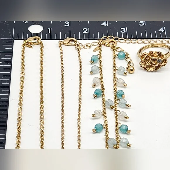 VTG AVON Mix Variety Collection Gold Tone Lot Necklace Bracelet Ring SIGNED Gems - Picture 12 of 16